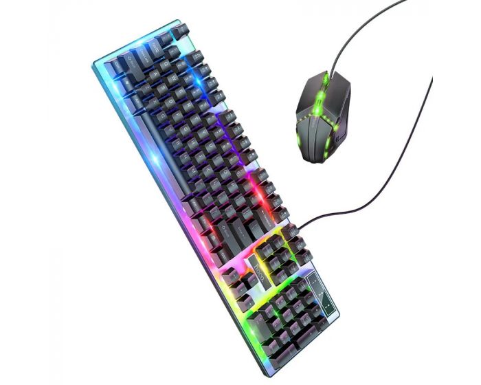 Achteruit verband Gaan Hoco QWERTY LED Keyboard and Mouse set - USB
