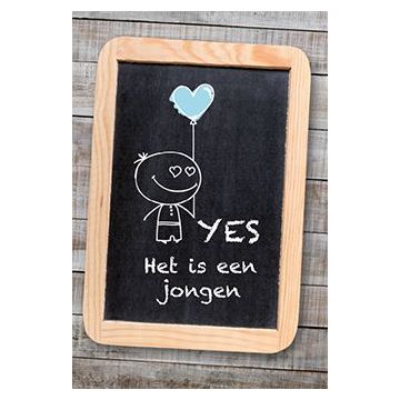 6 Wenskaarten met envelop - Hoera een jongen