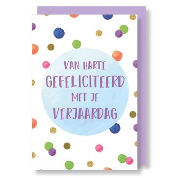 6 Wenskaarten met envelop - Gefeliciteerd verjaardag