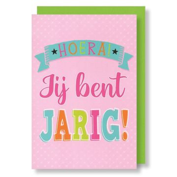 6 Wenskaarten met envelop - Jarig