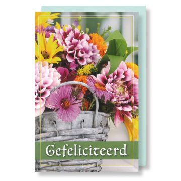 6 Wenskaarten met envelop - Bloemen zonder tekst