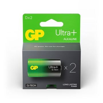 GP Ultra Plus Alkaline D Mono Batterijen (2-pack)