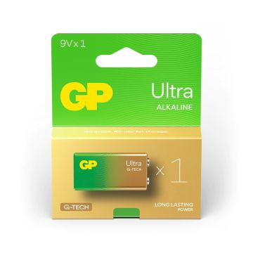 GP Ultra Alkaline 9V Blokbatterij (1-pack)