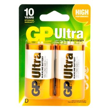 GP Alkaline Ultra D Mono Batterijen (2-pack)