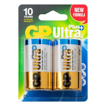 GP Ultra Plus Alkaline D Mono Batterijen (2-pack)