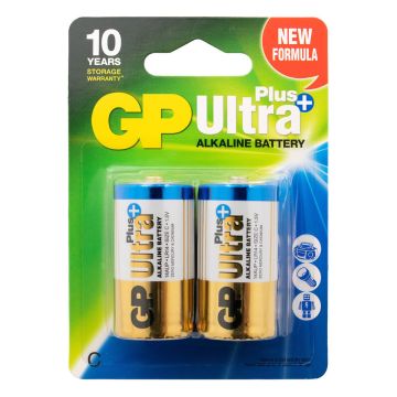 GP Ultra Plus Alkaline C Baby Batterijen (2-pack)