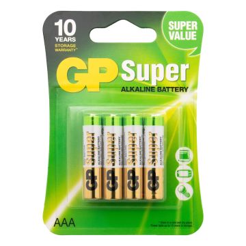 GP Super Alkaline AAA Micro Batterijen (4-pack)