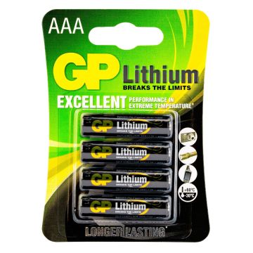 GP Primary Lithium AAA Batterijen (4-pack)