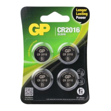 GP Lithium CR2016 Knoopcel Batterijen (4-pack)