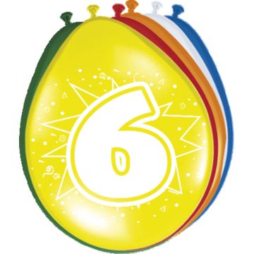 6 Jaar Ballonnen - 8 stuks