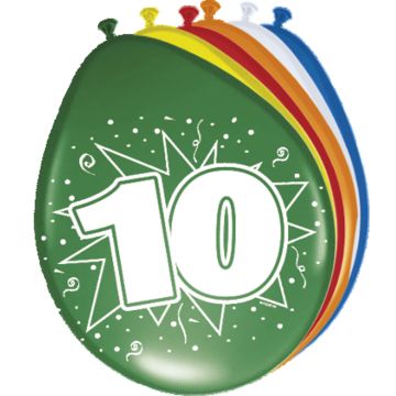 10 Jaar Ballonnen - 8 stuks