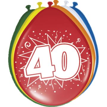 40 Jaar Ballonnen - 8 stuks