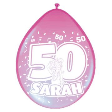 50 Jaar Sarah Ballonnen - 8 stuks