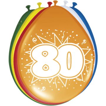 80 Jaar Ballonnen - 8 stuks