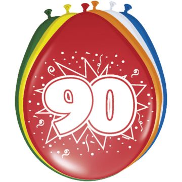 90 Jaar Ballonnen - 8 stuks