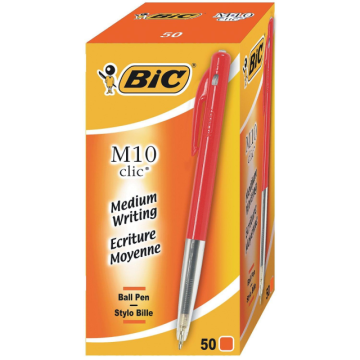 Bic M10 Balpen Medium Rood, 50 Stuks