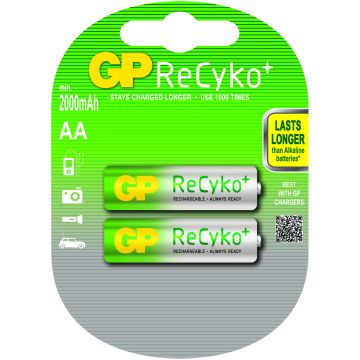 GP ReCyko+ Oplaadbare AA Mignon Batterijen 2000mAh (2-pack)