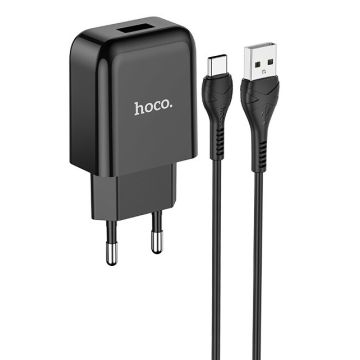 Hoco Vigour Travel Charger Set USB-C - Black