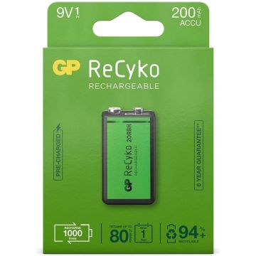 GP NiMH ReCyko+ 9V Batterij 200mAh (1-pack)