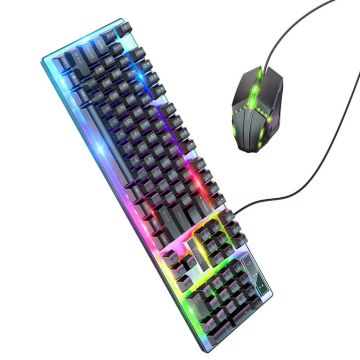 Hoco QWERTY Gaming LED Keyboard and Mouse set - USB Kabel