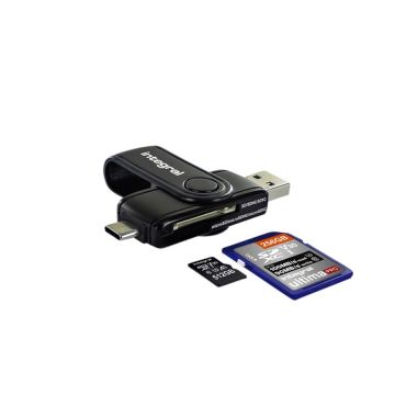 Integral Dual-Slot SD/MicroSD naar USB 3.1/USB-C Kaartlezer
