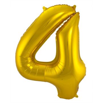 Gouden Folieballon Cijfer 4 - 86 cm