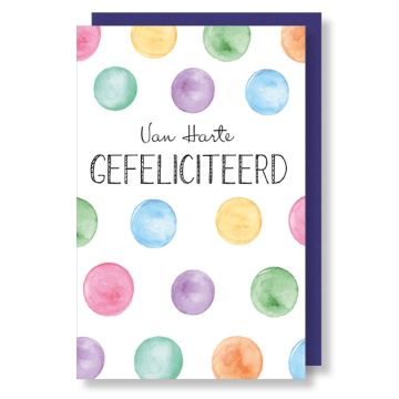 6 Wenskaarten met envelop - Gefeliciteerd