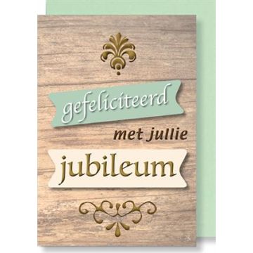 6 Wenskaarten met envelop - Gefeliciteerd Jubileum