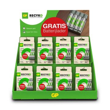 GP Display - incl 8x ReCyko AA Batterijen 2100mAh (4-pack) + 8x ReCyko AAA Batterijen 850mAh (4-pack)