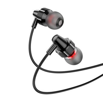 Hoco - Black wire-controlled earphones with microphone