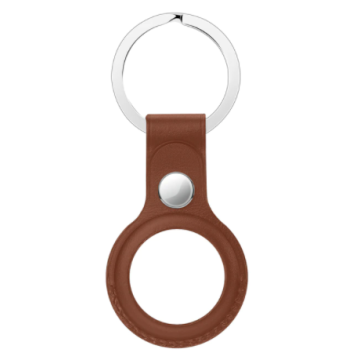 Hoco Protective Leather Keychain for Airtag - Brown