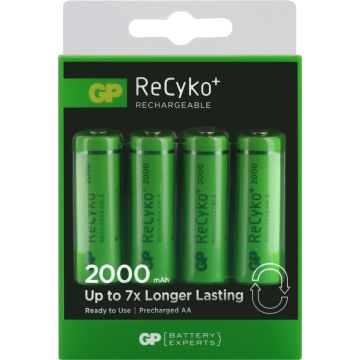 GP NiMH ReCyko+ AA Batterijen 2000mAh (4-pack)