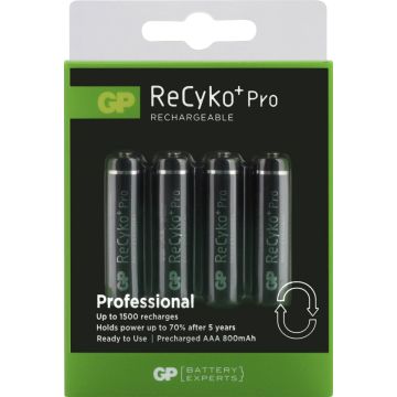 GP ReCyko+ Oplaadbare AAA Micro Batterijen 800mAh (4-pack)