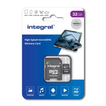 Integral 32GB Micro SDHC V30 100 MB/s - Incl. Adapter
