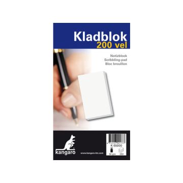 Kladblok Kangaro 11,5 x 19,8 cm ±200 Vel met Dekblad