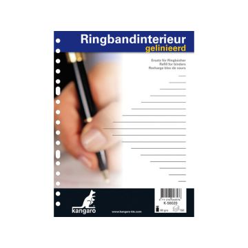 Ringbandinterieur Kangaro 17R Gelinieerd met Voorlijn 150 Vel