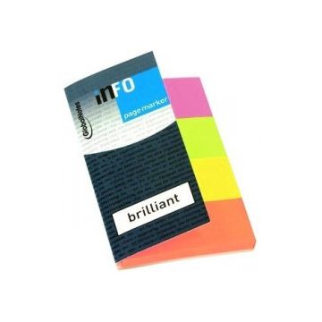 Info Page Markers Papier Brilliant 20x50mm (4 Kleuren)