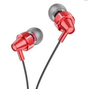 Hoco - Red wire-controlled earphones with microphone