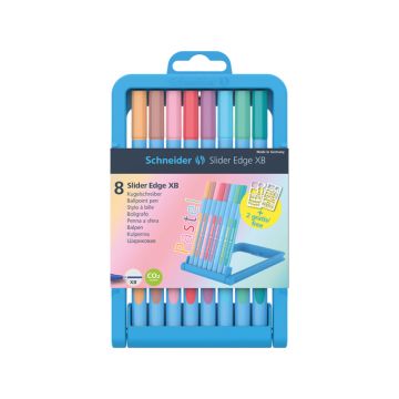 Balpen Schneider Slider Edge Pastel - Box 8 Stuks Assorti