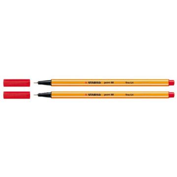 Stabilo Point 88 Fineliner Rood, 0.4mm, 10 Stuks